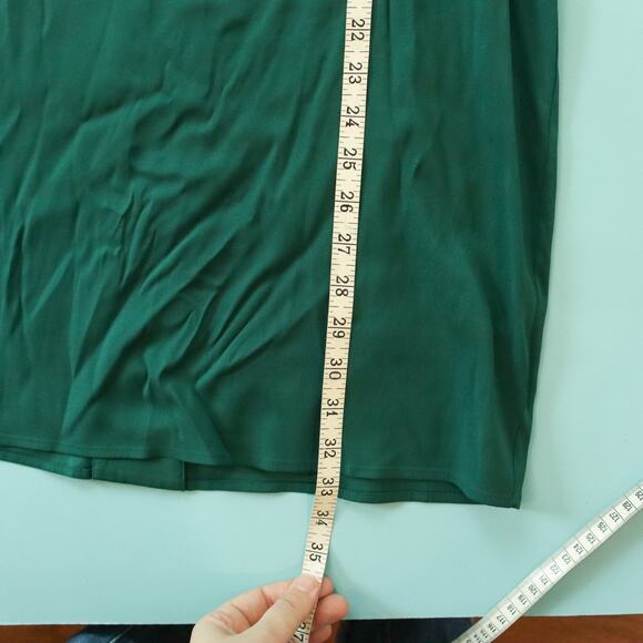 T Alexander Wang Emerald Green Empire Waist Sleeveless Mini Dress Size 4 Silk - Picture 7 of 9